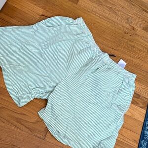 Men's Green Striped Athletic Shorts